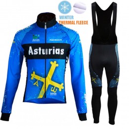 Winter Fleece Asturias Pro Team 2021 Abbigliamento Maglia Ciclismo Manica Lunga e Salopette Lunga oBHJGJ