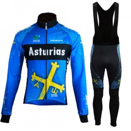 Asturias Pro Team 2021 Abbigliamento Maglia Ciclismo Manica Lunga e Salopette Lunga xowGpc