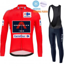 Winter Fleece INEOS Grenadier Spanish Pro Team 2021 Abbigliamento Maglia Ciclismo Manica Lunga e Salopette Lunga 14XTek