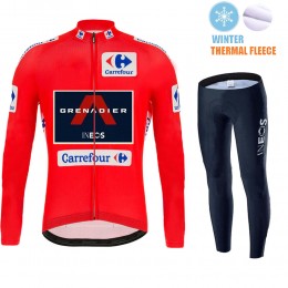 Winter Fleece INEOS Grenadier Spanish Pro Team 2021 Abbigliamento Maglia Ciclismo Manica Lunga e Salopette Lunga suJDxR