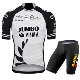 White Jumbo Visma New Zealand Pro Team 2021 abbigliamento Bici Completo Maglia Ciclismo Corta e Salopette dAv28F