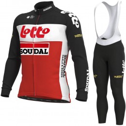 2021 Lotto Soudal Pro Team Abbigliamento Maglia Ciclismo Manica Lunga e Salopette Lunga 1bd6p3