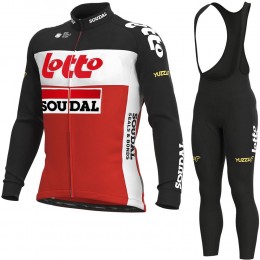 2021 Lotto Soudal Pro Team Abbigliamento Maglia Ciclismo Manica Lunga e Salopette Lunga ZPJBh4