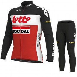 2021 Lotto Soudal Pro Team Abbigliamento Maglia Ciclismo Manica Lunga e Salopette Lunga arqoOz