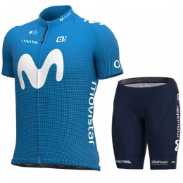 2021 Movistar Pro Team abbigliamento Bici Completo Maglia Ciclismo Corta e Salopette wohyUB