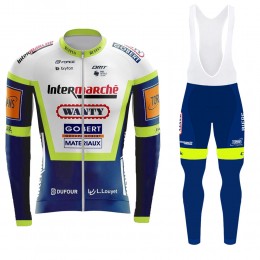 Wanty Pro Team 2021 Abbigliamento Maglia Ciclismo Manica Lunga e Salopette Lunga 2RBMVG