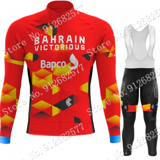 2022 Bahrain Victorious Pro Team Abbigliamento Ciclismo Maglia Ciclismo Manica Lunga e pantaloni lunga NkaKa 2022 Bahrain Victorious Pro Team Abbigliamento Ciclismo Maglia Ciclismo Manica Lunga e pantaloni lunga NkaKa