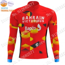 2022 Winter Bahrain Victorious Pro Team Maglie Ciclismo Manica Lunga 1sP0B