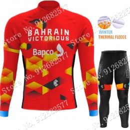 2022 Winter Bahrain Victorious Pro Team Abbigliamento Ciclismo Maglia Ciclismo Manica Lunga e Salopette Lunga hL7oY
