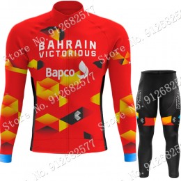 2022 Bahrain Victorious Pro Team Abbigliamento Ciclismo Maglia Ciclismo Manica Lunga e Salopette Lunga qR4j7