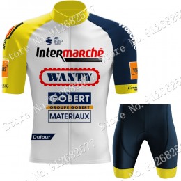 2022 Team Wanty Gobert abbigliamento Bici Completo Maglia Ciclismo Corta e pantaloni Yellow JHTNg