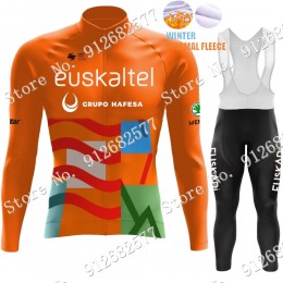2022 Winter euskadi euskaltel Pro Team Abbigliamento Ciclismo Maglia Ciclismo Manica Lunga e Salopette Lunga BUxhx