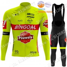2022 Winter bingoal WALLONIE BRUXELLES Pro Team Abbigliamento Ciclismo Maglia Ciclismo Manica Lunga e pantaloni lunga FUgiL