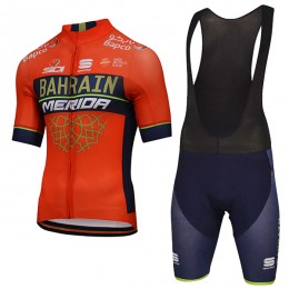 2018 BAHRAIN MERIDA Pro abbigliamento Ciclismo Completo Maglia Ciclismo Corta e Salopette 82956TI