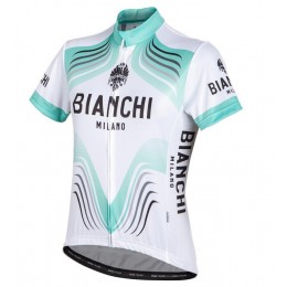 Bianchi Milano Tuela Donne Maglia Ciclismo Manica Corta bianco celeste 52333-UJ