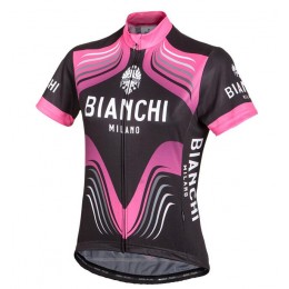 Bianchi Milano Tuela Donne Maglia Ciclismo Manica Corta nero rose 86025-YA