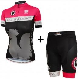 Chianti Nuovo abbigliamento Bici Completo Maglia Ciclismo Corta e Pantaloncini Donne nero 60480-UN
