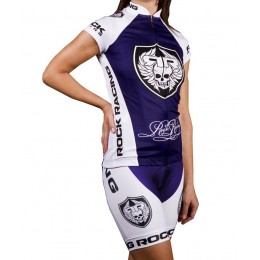 2016 RockRacing blu -bianco Donne Squadre Pro abbigliamento Ciclismo Completo Maglia Ciclismo Corta e Salopette 78629-LB