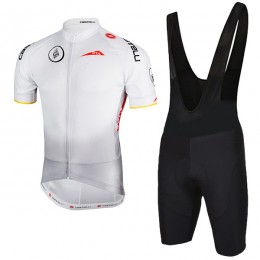 2018 Dubai Tour bianco abbigliamento Ciclismo Completo Maglia Ciclismo Corta e Salopette 35708TX