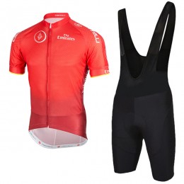 2018 Dubai Tour rosso abbigliamento Ciclismo Completo Maglia Ciclismo Corta e Salopette 47904PH
