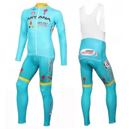 2016 Astana Pro Team Squadre Pro Abbigliamento Ciclismo Maglia Ciclismo Manica Lunga e Salopette Lunga 40715-UU