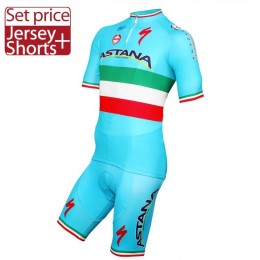2016 ASTANA PRO TEAM Italian Champion Nuovo abbigliamento Bici Completo Maglia Ciclismo Corta e Pantaloncini 65324-AP