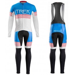 2016 Bontrager Trek Specter Jahrgang bianco -blu Squadre Pro Abbigliamento Ciclismo Maglia Ciclismo Manica Lunga e Salopette Lunga 43082-CV