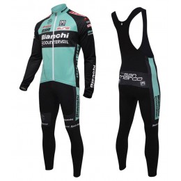 2016 Bianchi Countervail verde Squadre Pro Abbigliamento Ciclismo Maglia Ciclismo Manica Lunga e Salopette Lunga 71589-AC