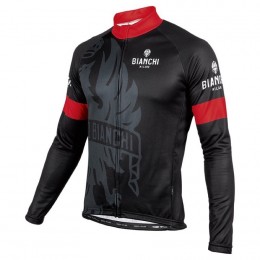 2016 Bianchi Milano Sorisole nero -Rosso Maglie Ciclismo Manica Lunga 98488-BS