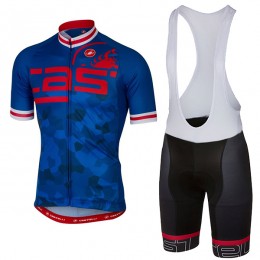 CASTELLI ATTACCO blu abbigliamento Ciclismo Completo Maglia Ciclismo Corta e Salopette 36771-LA