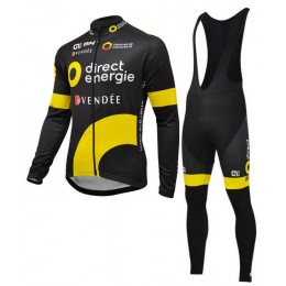 2016 Direct Energie Abbigliamento Ciclismo Maglia Ciclismo Manica Lunga e Salopette Lunga 93099-SK