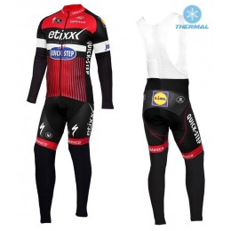 2016 Etixx -Quick Step TDF edizione Rosso Thermo Squadre Pro Abbigliamento Ciclismo Maglia Ciclismo Manica Lunga e Salopette Lunga 24206-RP