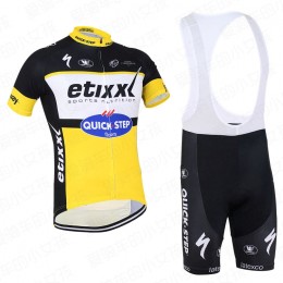 2016 Quick Step Nuovo abbigliamento Ciclismo Completo Maglia Ciclismo Corta e Salopette giallo 27562-CX