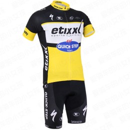 2016 QUICK STEP Pro abbigliamento Bici Completo Maglia Ciclismo Corta e Pantaloncini giallo 42754-CC