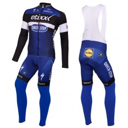 2016 Etixx -Quick Step blu Squadre Pro Abbigliamento Ciclismo Maglia Ciclismo Manica Lunga e Salopette Lunga 60962-YM