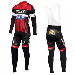 2016 Etixx -Quick Step TDF edizione Rosso Squadre Pro Abbigliamento Ciclismo Maglia Ciclismo Manica Lunga e Salopette Lunga 88561-KX