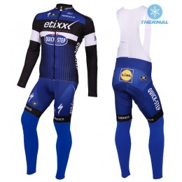 2016 Etixx -Quick Step blu Thermo Squadre Pro Abbigliamento Ciclismo Maglia Ciclismo Manica Lunga e Salopette Lunga 96782-LH