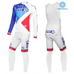 2016 Team FDJ bianco Thermo Squadre Pro Abbigliamento Ciclismo Maglia Ciclismo Manica Lunga e Salopette Lunga 18477-VZ