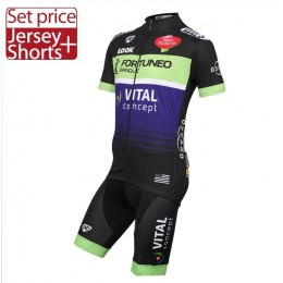 2016 FORTUNEO-VITAL CONCEPT Nuovo abbigliamento Bici Completo Maglia Ciclismo Corta e Pantaloncini 21172-YG