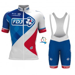 FDJ Pro 2017 Nuovo abbigliamento Ciclismo Completo Maglia Ciclismo Corta e Salopette 96894-XP