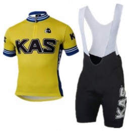 2016 KAS giallo fluo Nuovo abbigliamento Ciclismo Completo Maglia Ciclismo Corta e Salopette 16011-HO