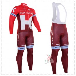 2016 katusha Pro Abbigliamento Ciclismo Maglia Ciclismo Manica Lunga e Salopette Lunga 79596-IK