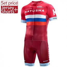 Katusha 2017 Nuovo abbigliamento Bici Completo Maglia Ciclismo Corta e Pantaloncini 27113-ZV