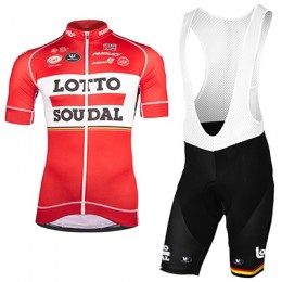2017 LOTTO SOUDAL Nuovo abbigliamento Ciclismo Completo Maglia Ciclismo Corta e Salopette 12633-FS