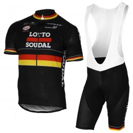 2017 LOTTO SOUDAL Germany nero Nuovo abbigliamento Ciclismo Completo Maglia Ciclismo Corta e Salopette 68725-FS
