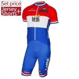 2017 LOTTO JUMBO Netherlands Rosso blu Nuovo abbigliamento Bici Completo Maglia Ciclismo Corta e Pantaloncini 72143-SA