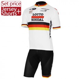 2017 LOTTO SOUDAL Germany bianco Nuovo abbigliamento Bici Completo Maglia Ciclismo Corta e Pantaloncini 81384-TC