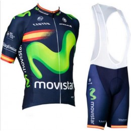 2016 Movistar Nuovo abbigliamento Ciclismo Completo Maglia Ciclismo Corta e Salopette 03 81343-AZ