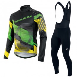 PEARL IZUMI 2016 Team verde giallo nero Abbigliamento Ciclismo Maglia Ciclismo Manica Lunga e Salopette Lunga 25515-CY