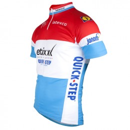 ETIXX-QUICK STEP 2017 Luxembourgian Champion Rosso blu Maglia Ciclismo Manica Corta 12510-AC